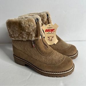 NWT The Original Oscar sport HandMade Italian Suede/Shearlin Ankle Boots